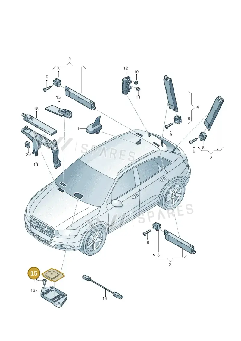 8S7035503B — Audi Q3 1.4 (2016-) diagram 855035150, position 15