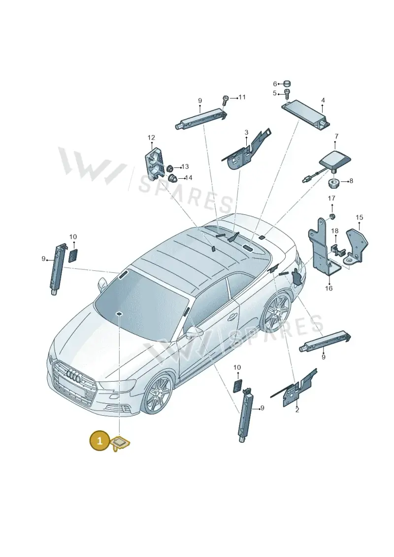 8S7035503B — Audi A3 Cabrio (2016-2020) diagram 891035100, position 1