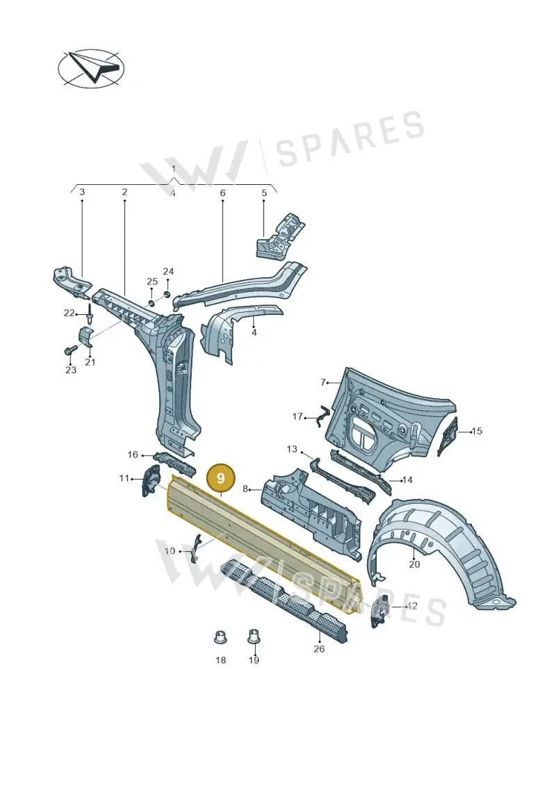 8S7803766 — Audi TT RS (2016-2023) diagram 850809100, position 9