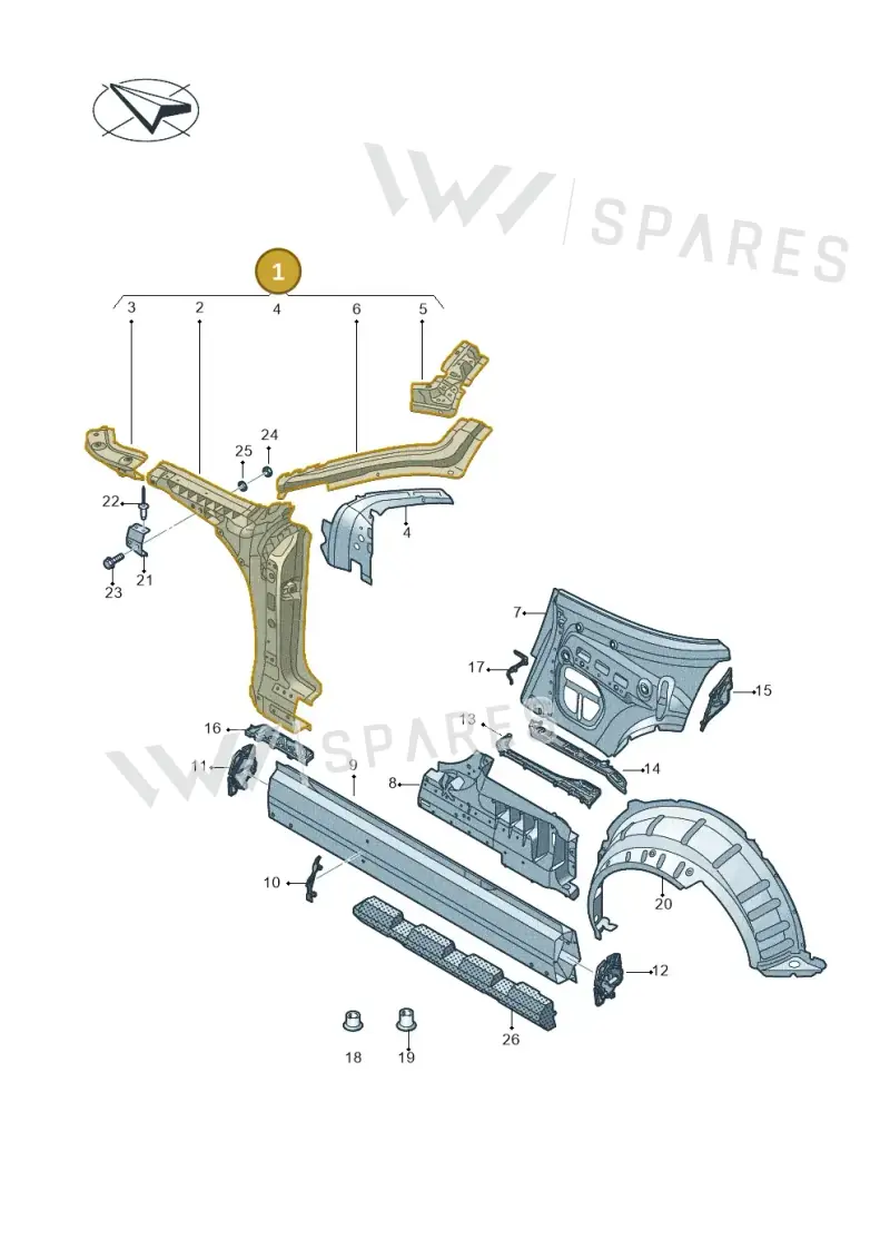 8S7809202 — Audi TT RS (2016-2023) diagram 850809100, position 1