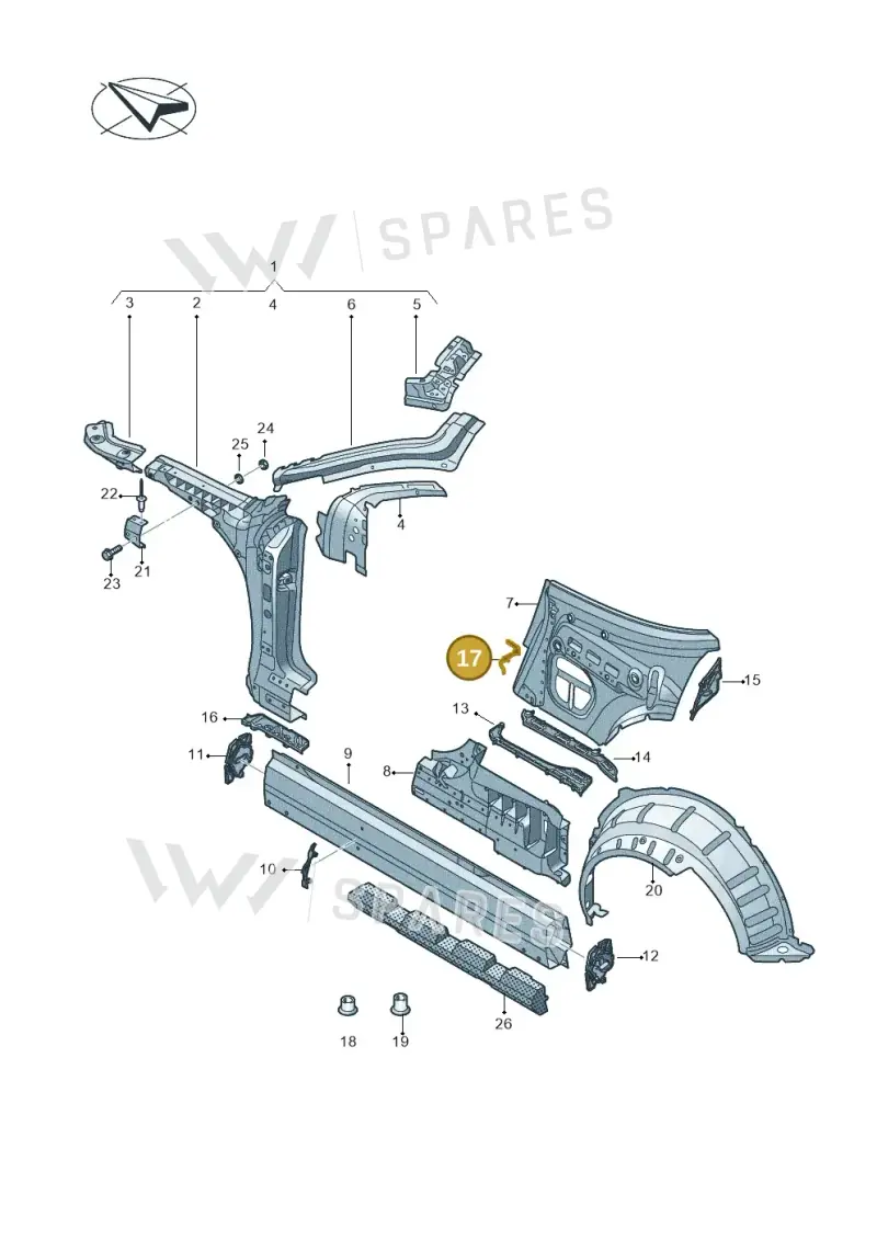 8S7810847 — Audi TT RS (2016-2023) diagram 850809100, position 17