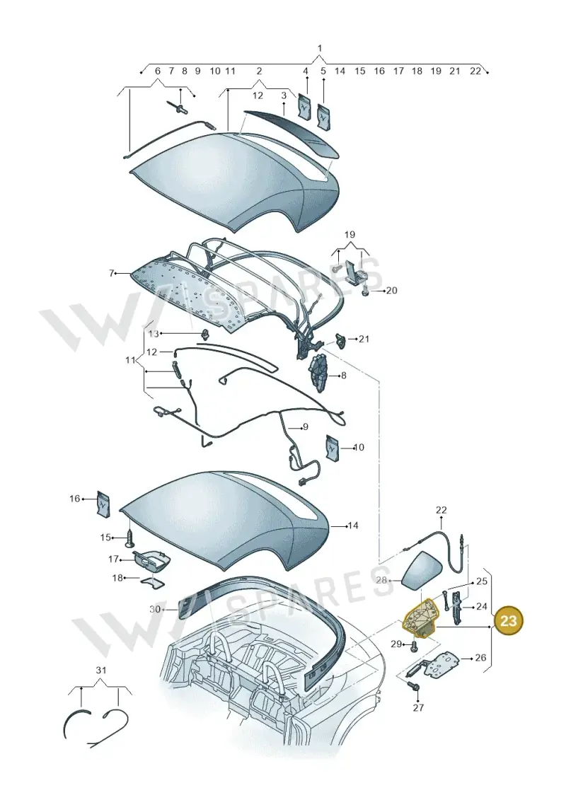8S7871992A — Audi TT RS (2016-2023) diagram 850871000, position 23