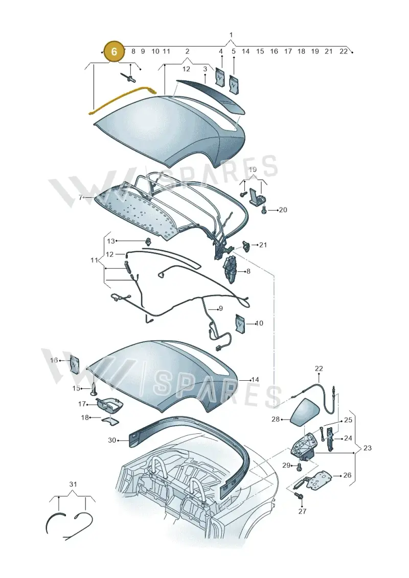 8S7898634 — Audi TT RS (2016-2023) diagram 850871000, position 6