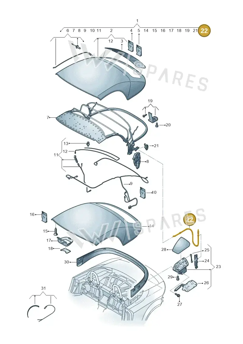 8S7898940A — Audi TTS (2014-2023) diagram 850871000, position 22