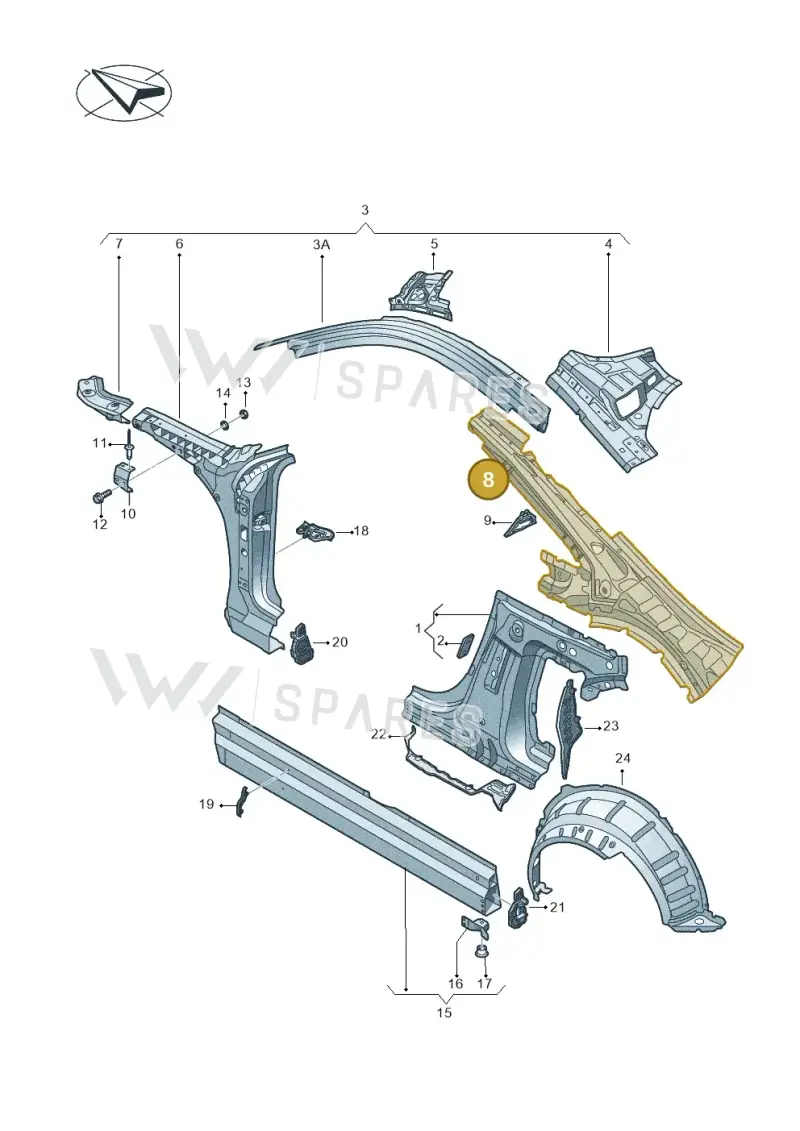 8S8809046 — Audi TT RS (2016-2023) diagram 850809000, position 8