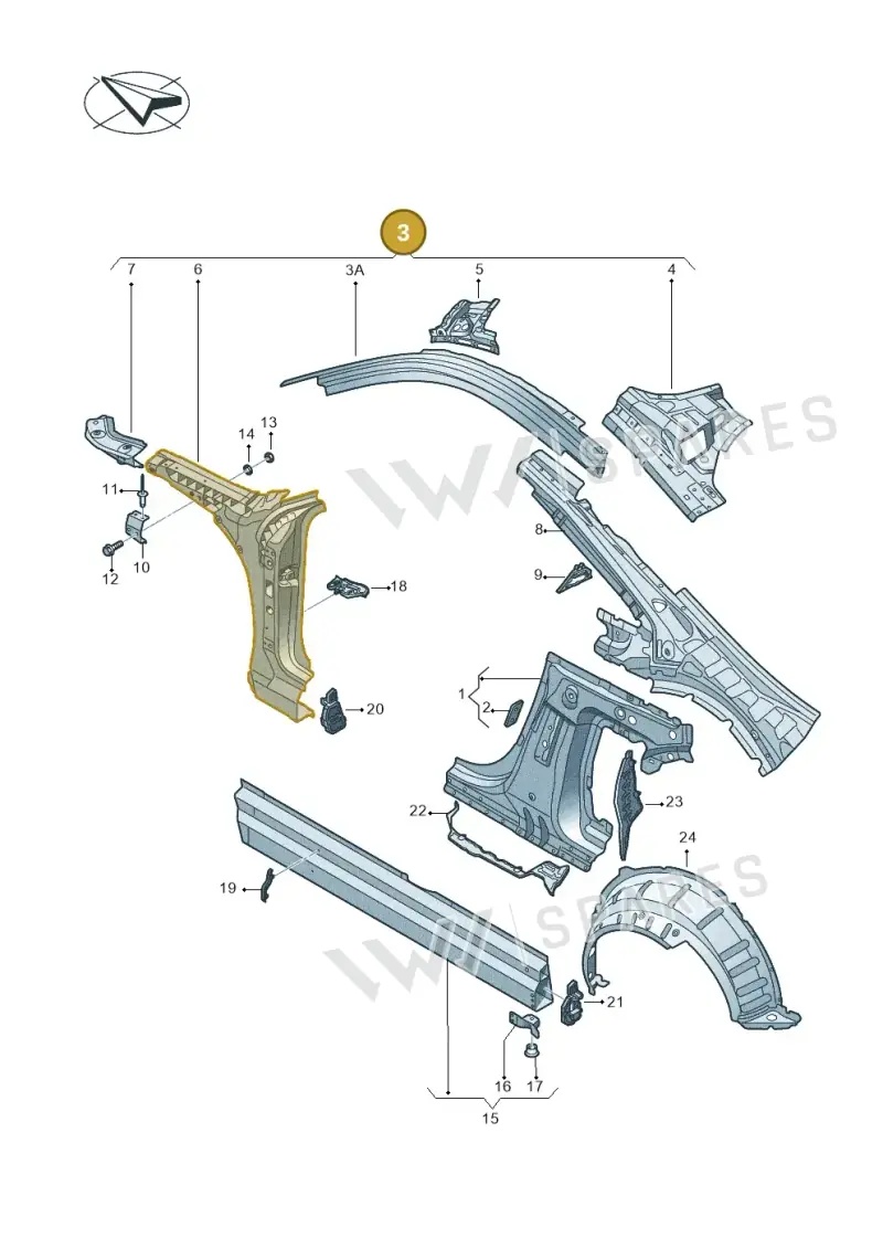 8S8809201A — Audi TT RS (2016-2023) diagram 850809000, position 3