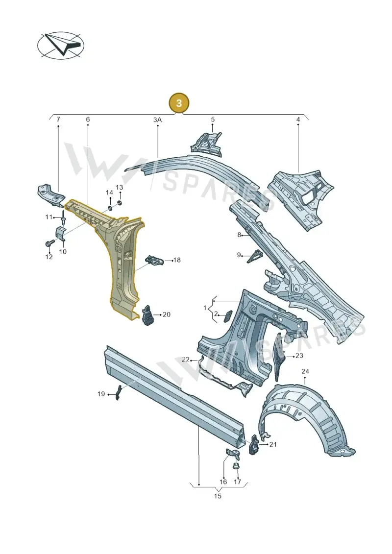 8S8809202A — Audi TT RS (2016-2023) diagram 850809000, position 3