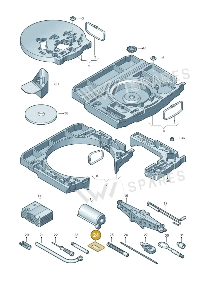 8T0012259 — Audi Q3 quattro (2018-2019) diagram 597011010, position 24