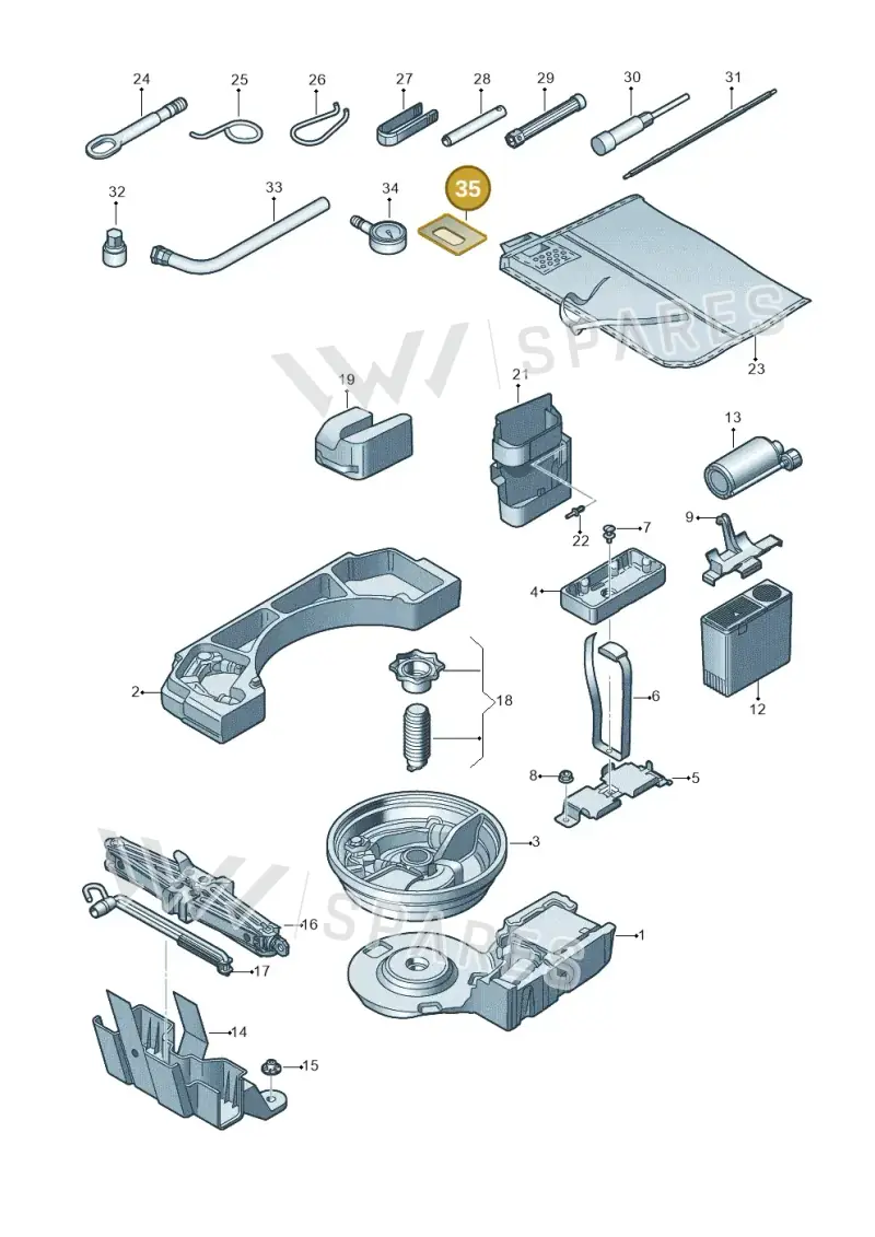 8T0012259 — Audi A3 Sportback (2016-2020) diagram 745011100, position 35