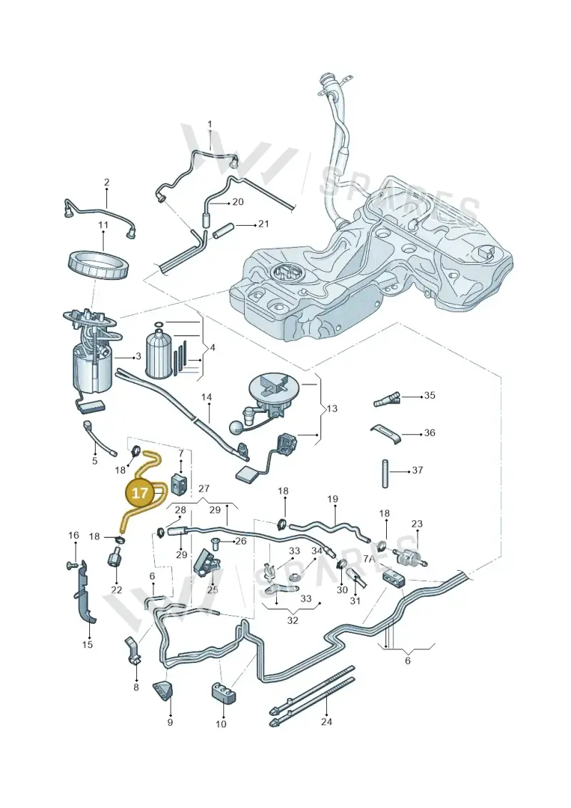8T0201215Q — Audi A4L 2.0 (2008-2012) diagram 669201040, position 17
