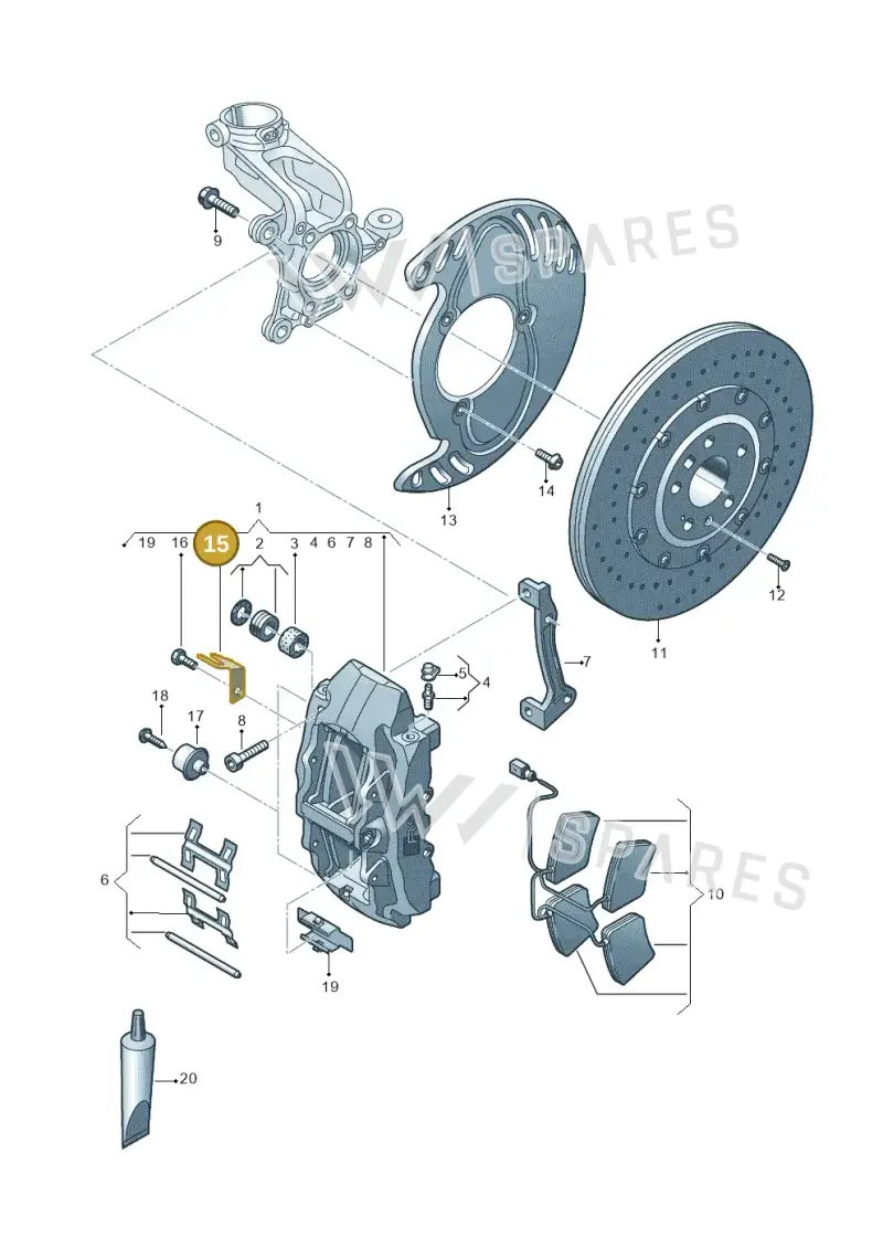 8T0611845B — Audi RS3 Limousine (2017-2020) diagram 858615550, position 15