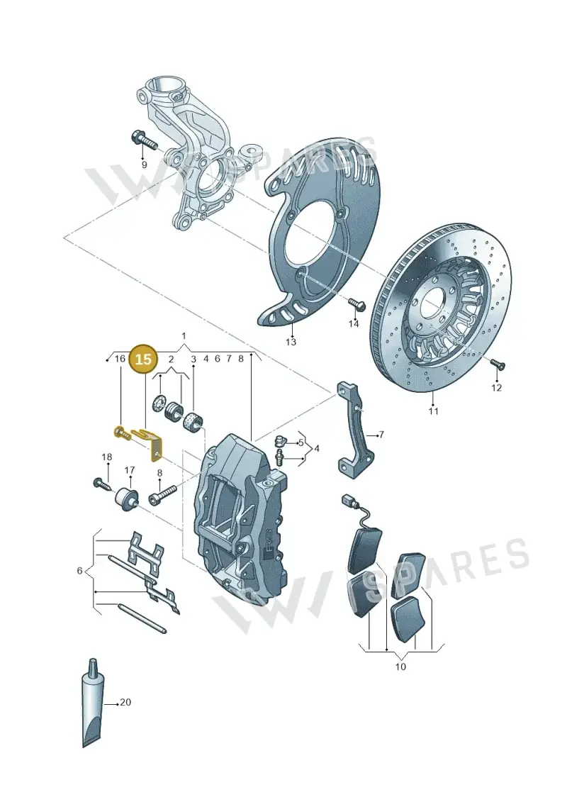 8T0611845B — Audi TT RS (2016-2023) diagram 898615500, position 15
