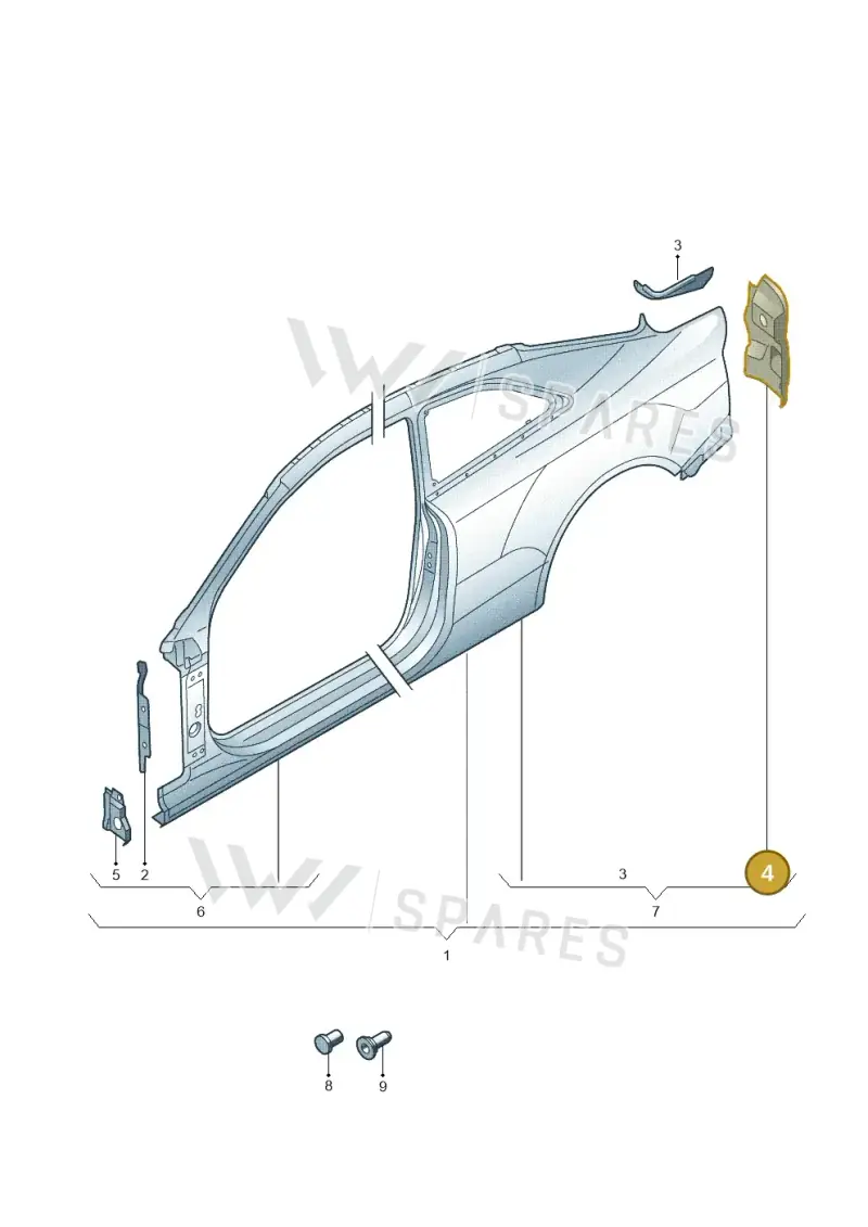 8T0809650A — Audi A5 Sportback (2011-2017) diagram 620809500, position 4