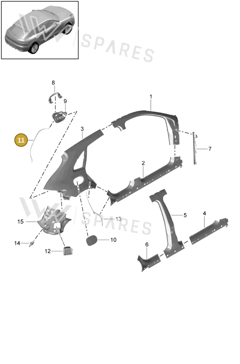 8T0809937A — Porsche Macan (2018-2022) diagram p52000168, position 11