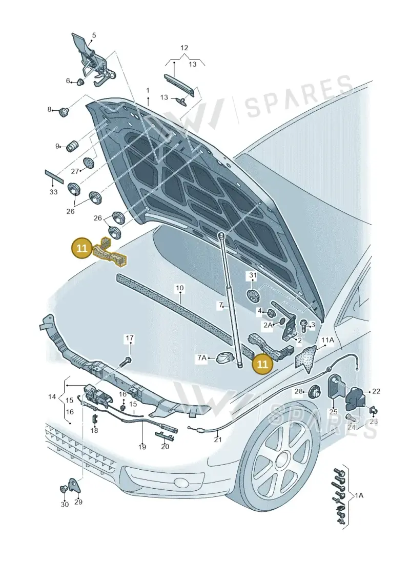 8T0823721H — Audi RS5 Cabrio (2012-2015) diagram 620823000, position 11