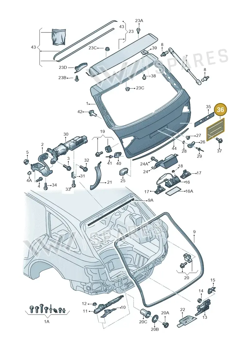 8T0827113A01C — Audi Q5 qu. 2.0 TDI (2012-2017) diagram 636827100, position 36