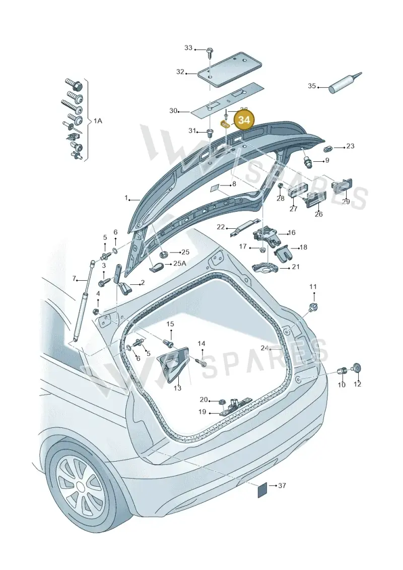 8T0827199A — Audi A1 Sportback (2014-2018) diagram 708827000, position 34