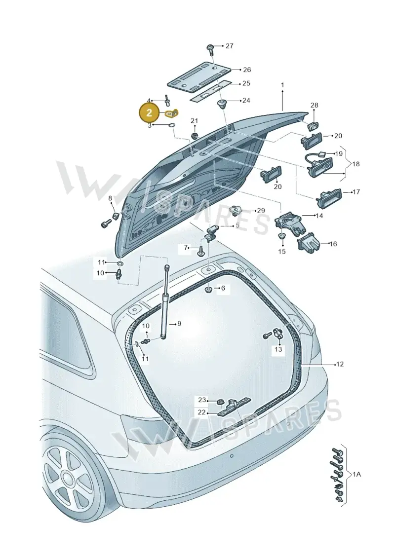8T0827199A — Audi A3 Sportback (2016-2020) diagram 745827000, position 2