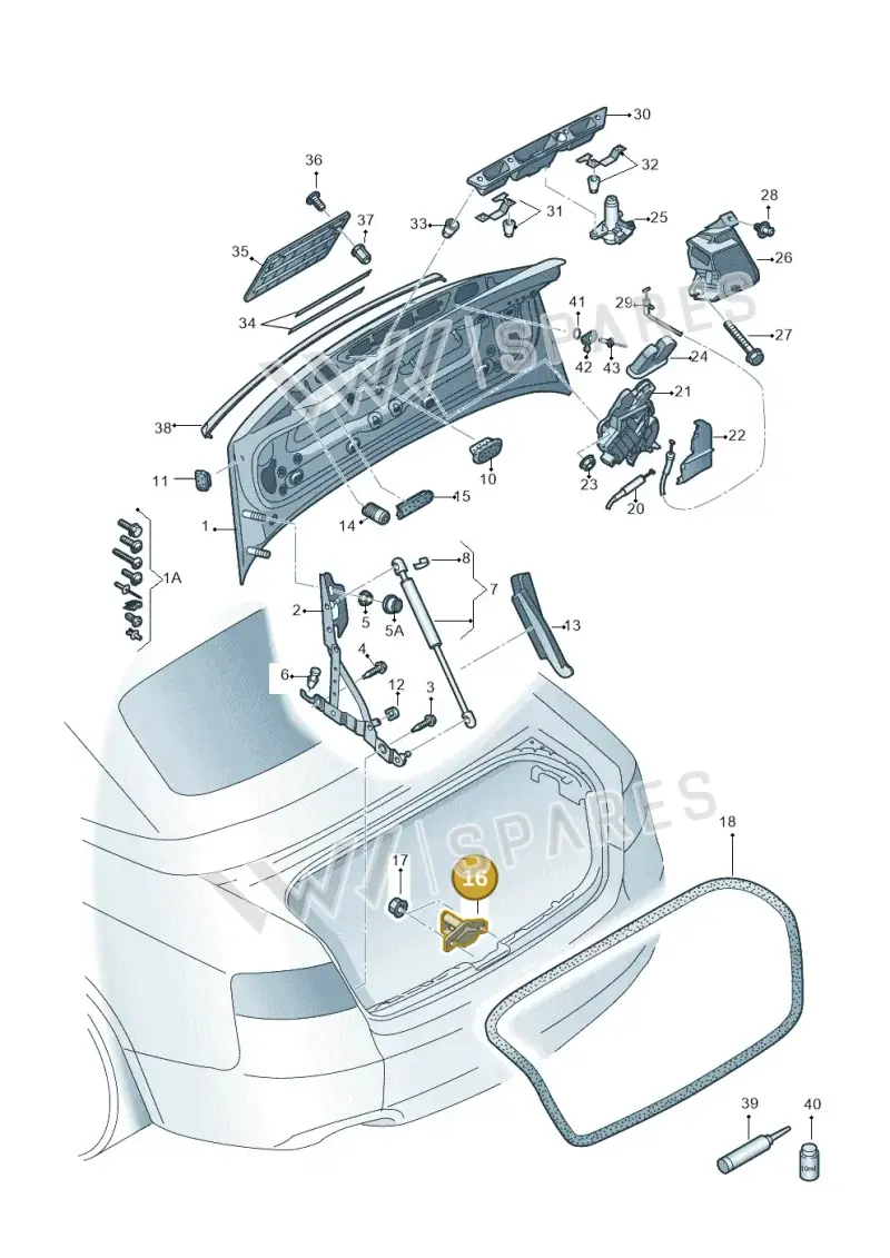 8T0827507 — Audi RS5 Cabrio (2012-2015) diagram 670827000, position 16