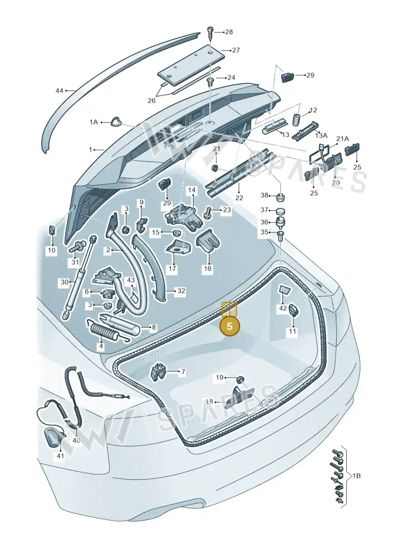 8T0827705D — Audi A5 Sportback (2011-2017) diagram 620827000, position 5