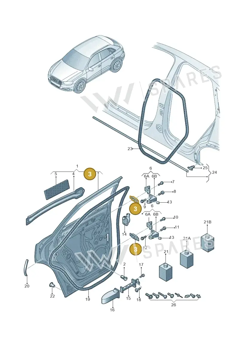8T0831135D — Audi Q3 quattro 2.0 (2016-2019) diagram 895833010, position 3