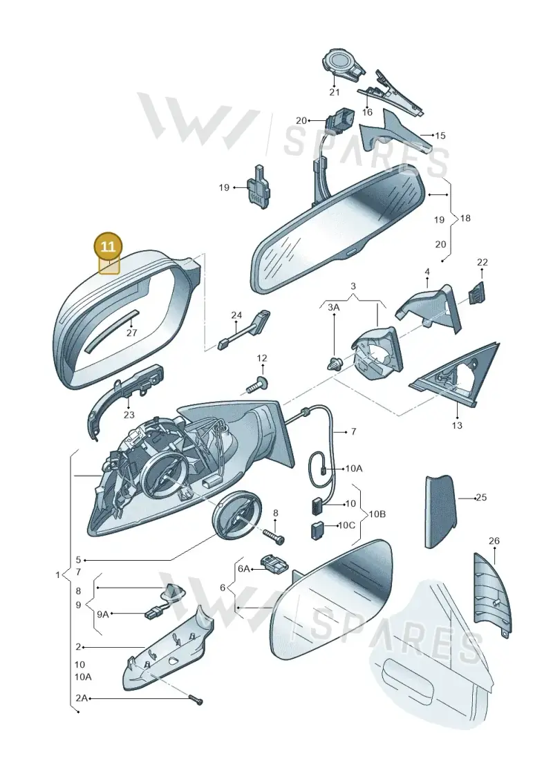 8T0857527A3Q7 — Audi A3 Sportback (2008-2013) diagram 620857400, position 11