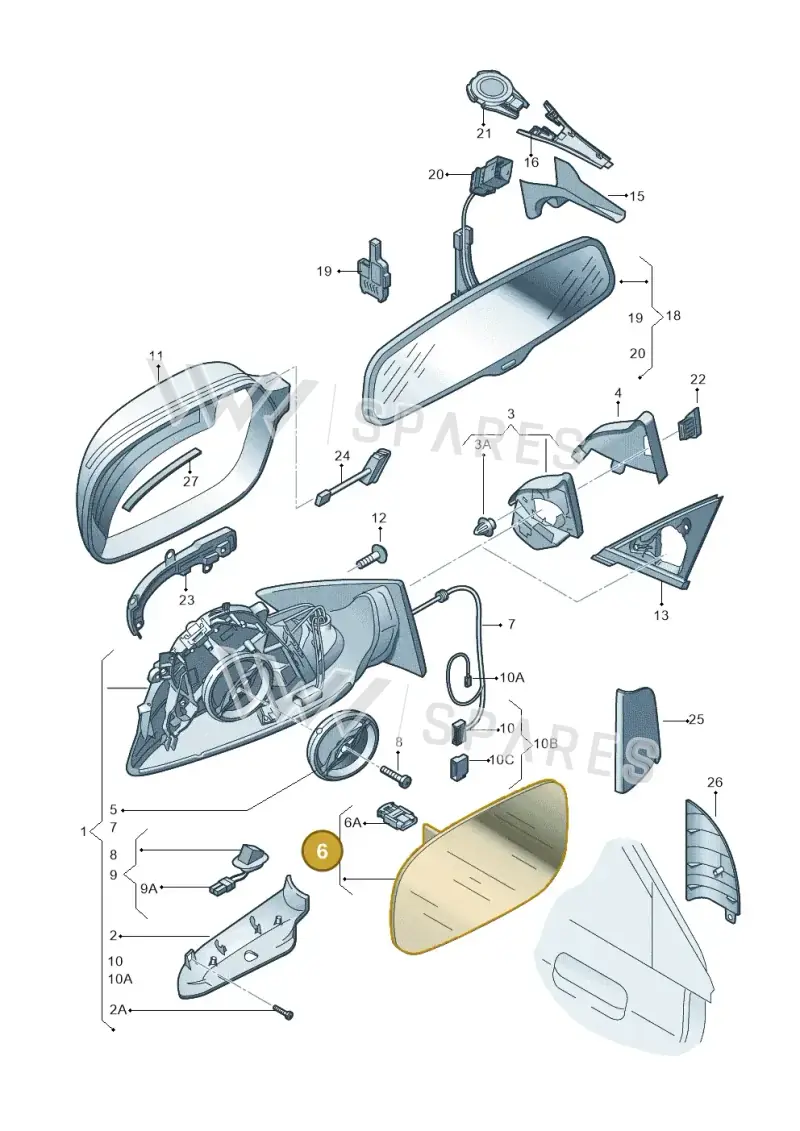 8T0857536F — Audi A4 Av. Allroad (2008-2016) diagram 620857400, position 6