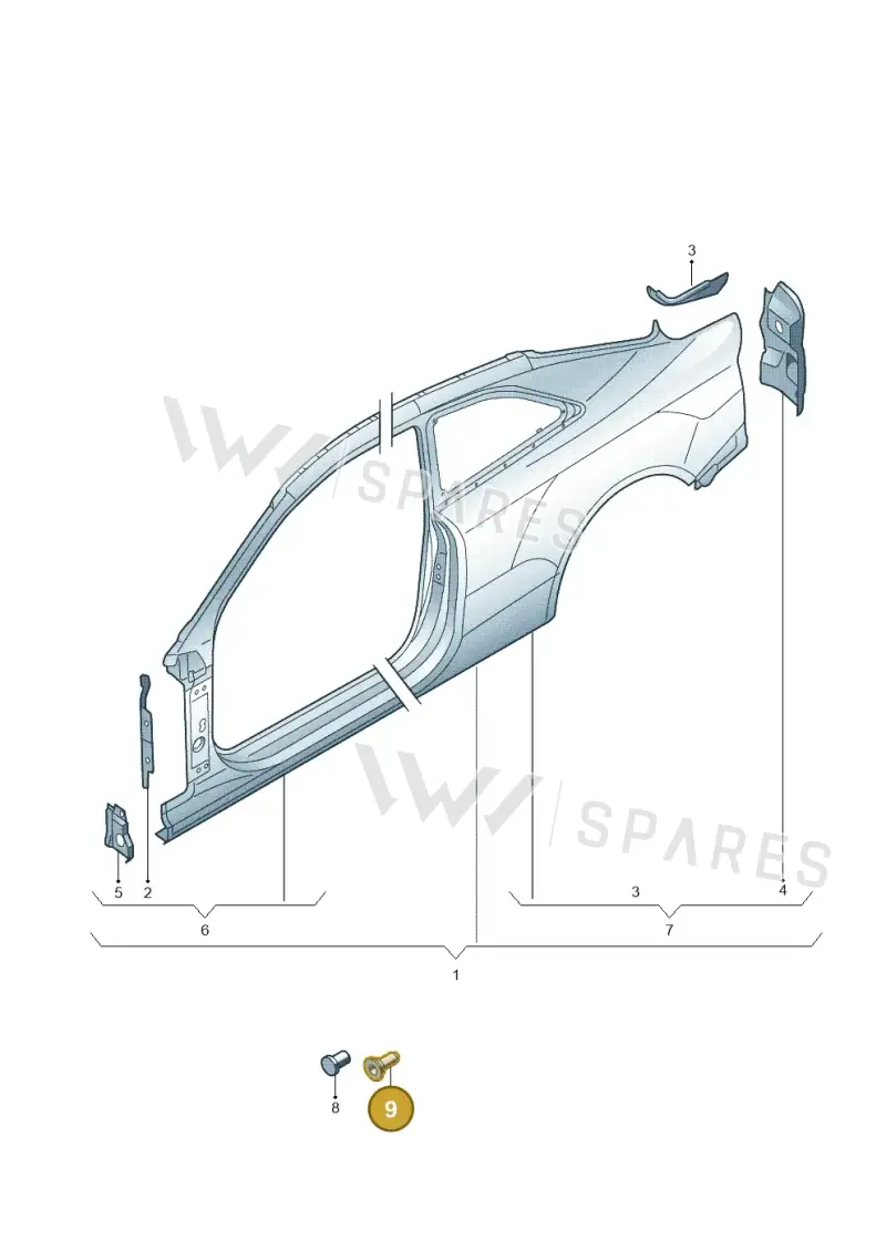 8T0877449 — Audi A5 Sportback (2011-2017) diagram 620809500, position 9