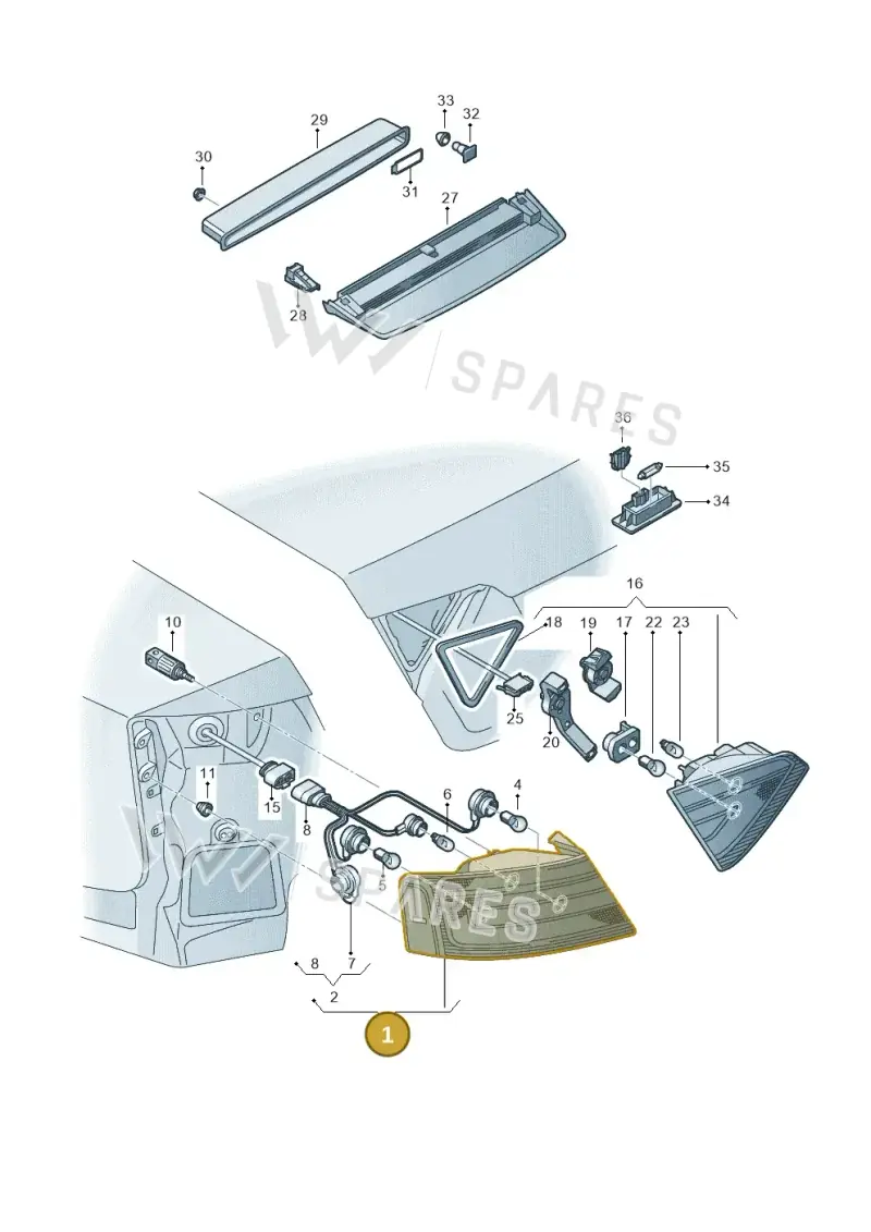 8T0945096F — Audi A5 Sportback (2011-2017) diagram 620945000, position 1