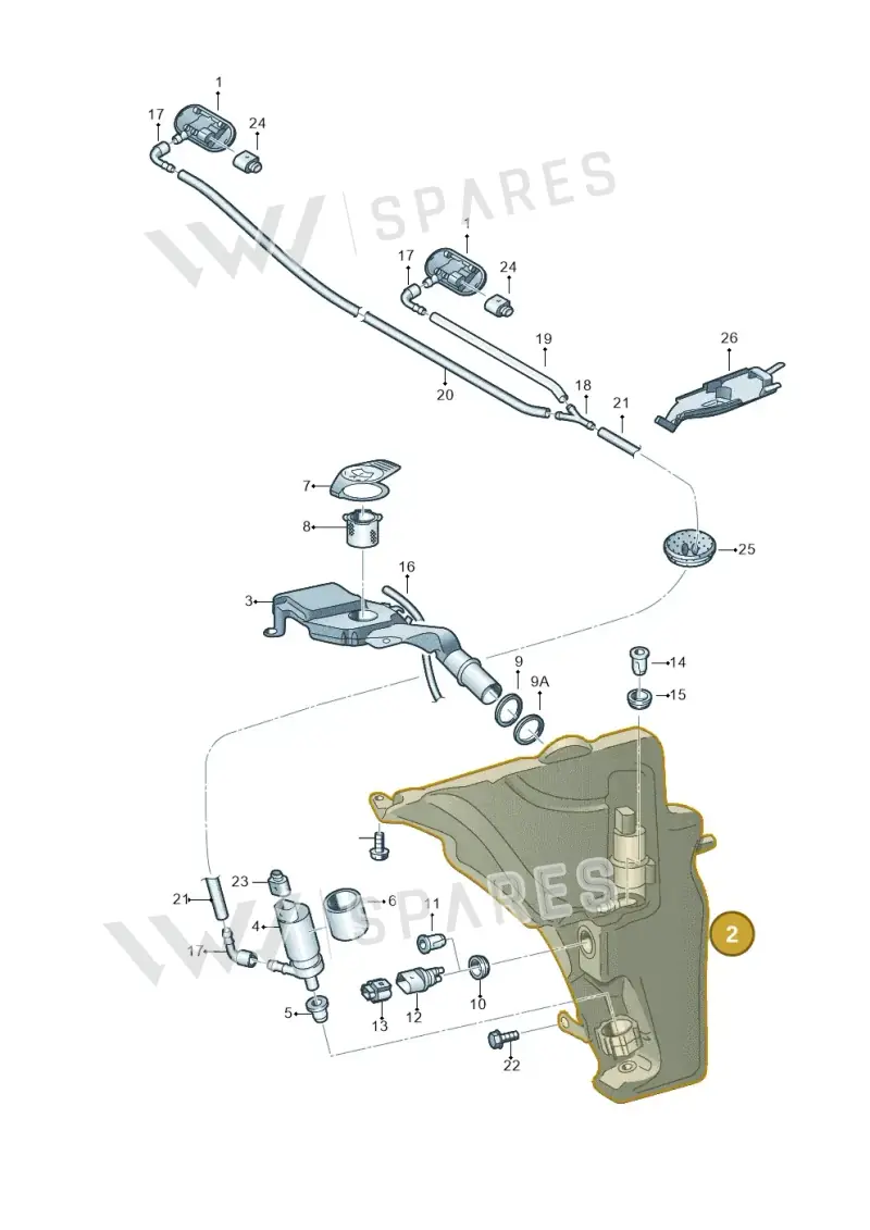8T0955453C — Audi RS4 Av. qu. 4.2 (2012-2015) diagram 620955100, position 2