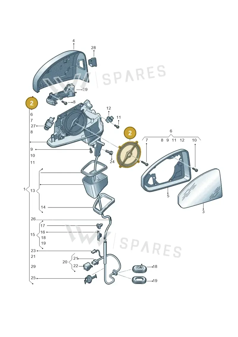 8T0959577A — Audi A5 Sportback (2016-2025) diagram 897857401, position 2