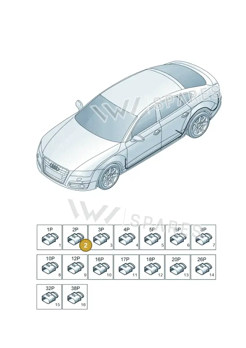 8T0971259A — Audi RS7 Sportback (2013-2018) diagram 765971840, position 2