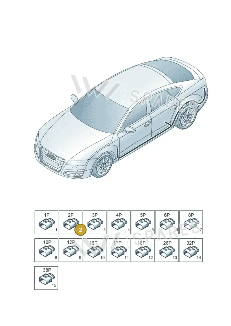 8T0971259B — Audi A7 Sportback (2014-2018) diagram 788971840, position 2