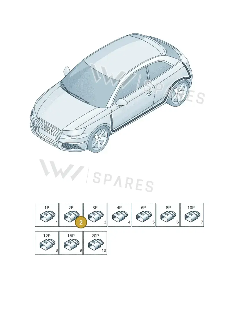 8T0971259B — Audi A1 Sportback (2014-2018) diagram 792971840, position 2