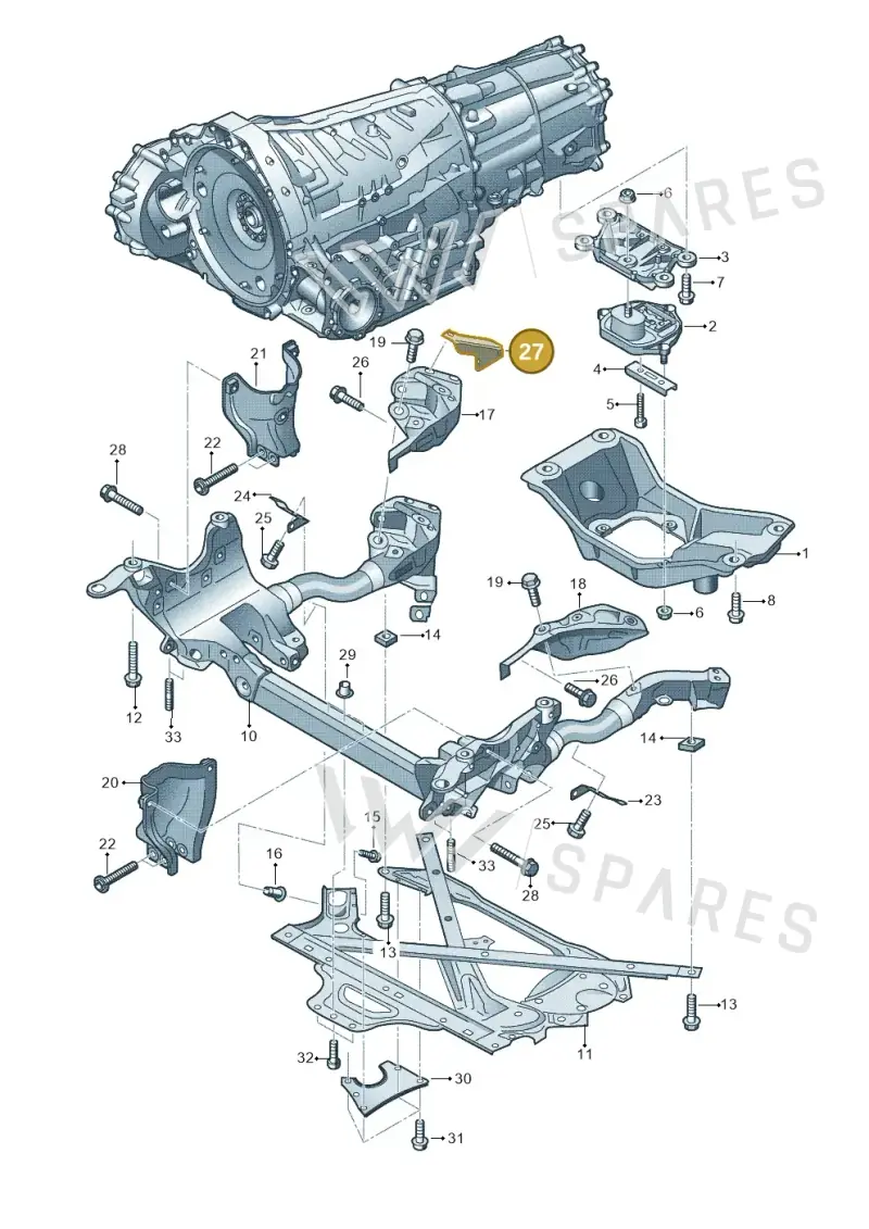 8T2399300A — Audi A5 Cabrio 2.0 (2011-2017) diagram 670399200, position 27