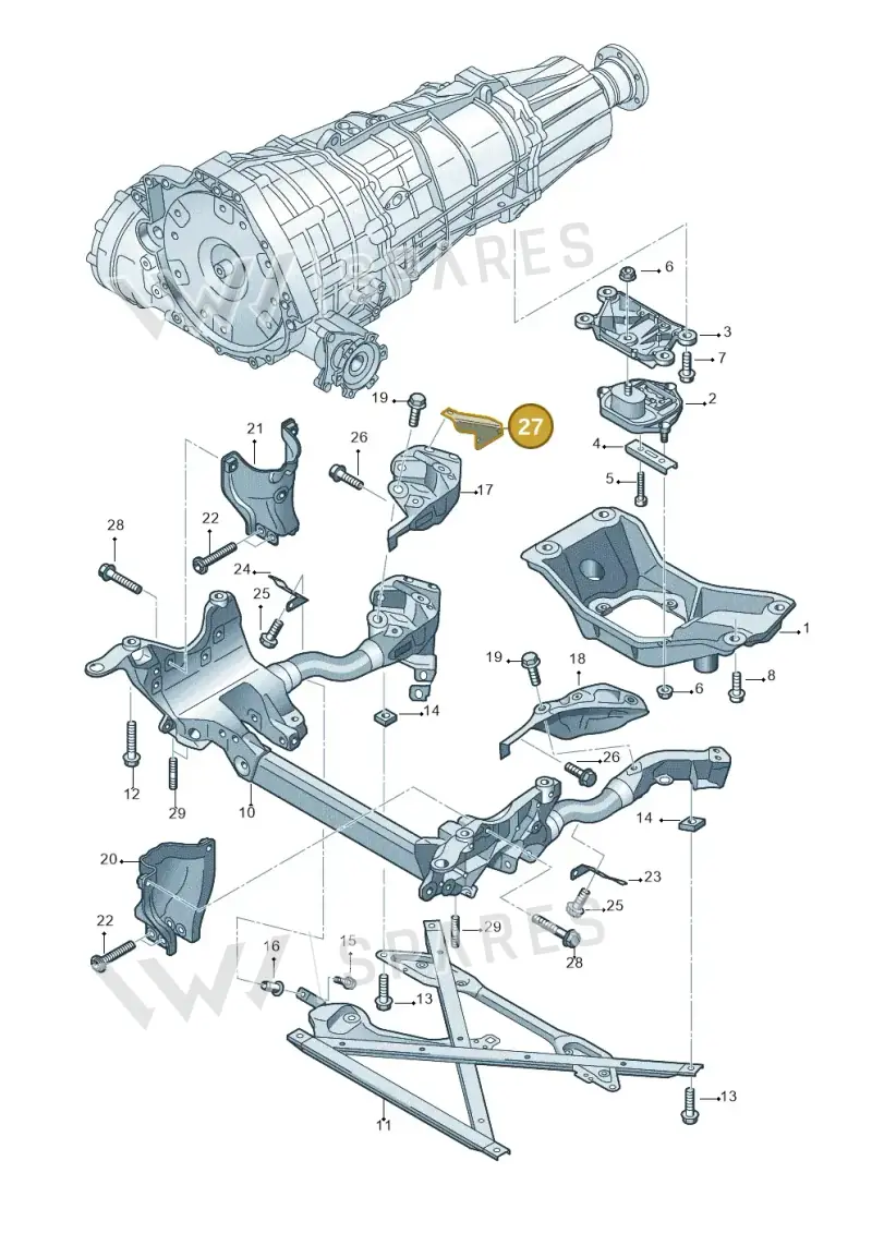 8T2399300A — Audi A4 Av. Allroad (2008-2016) diagram 673399300, position 27