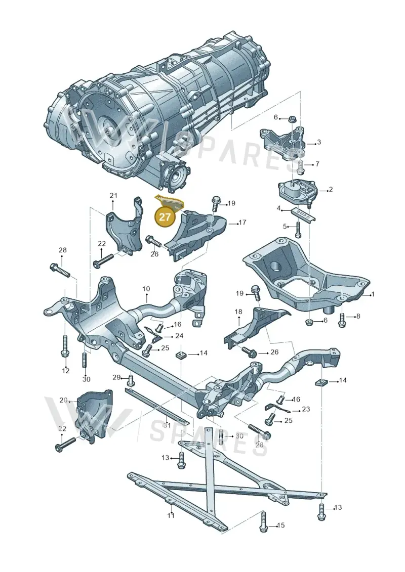 8T2399300A — Audi RS4 Av. qu. 4.2 (2012-2015) diagram 724399200, position 27