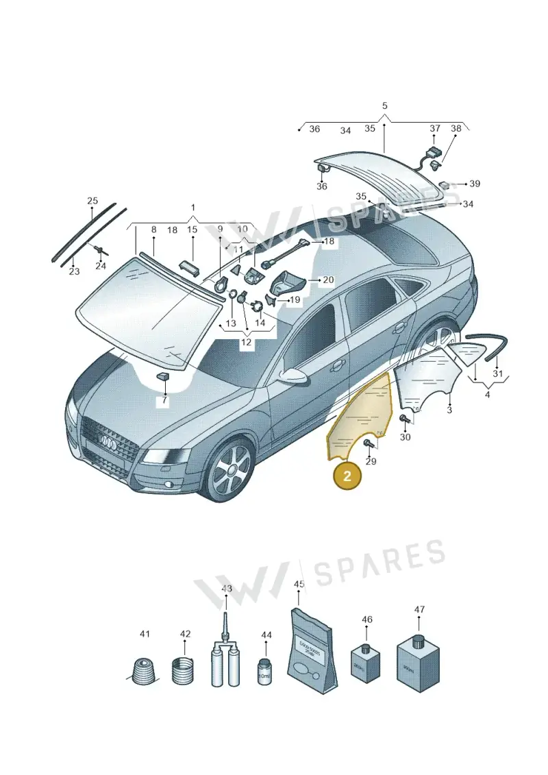 8T8845201B — Audi A5 Sportback (2011-2017) diagram 724845100, position 2