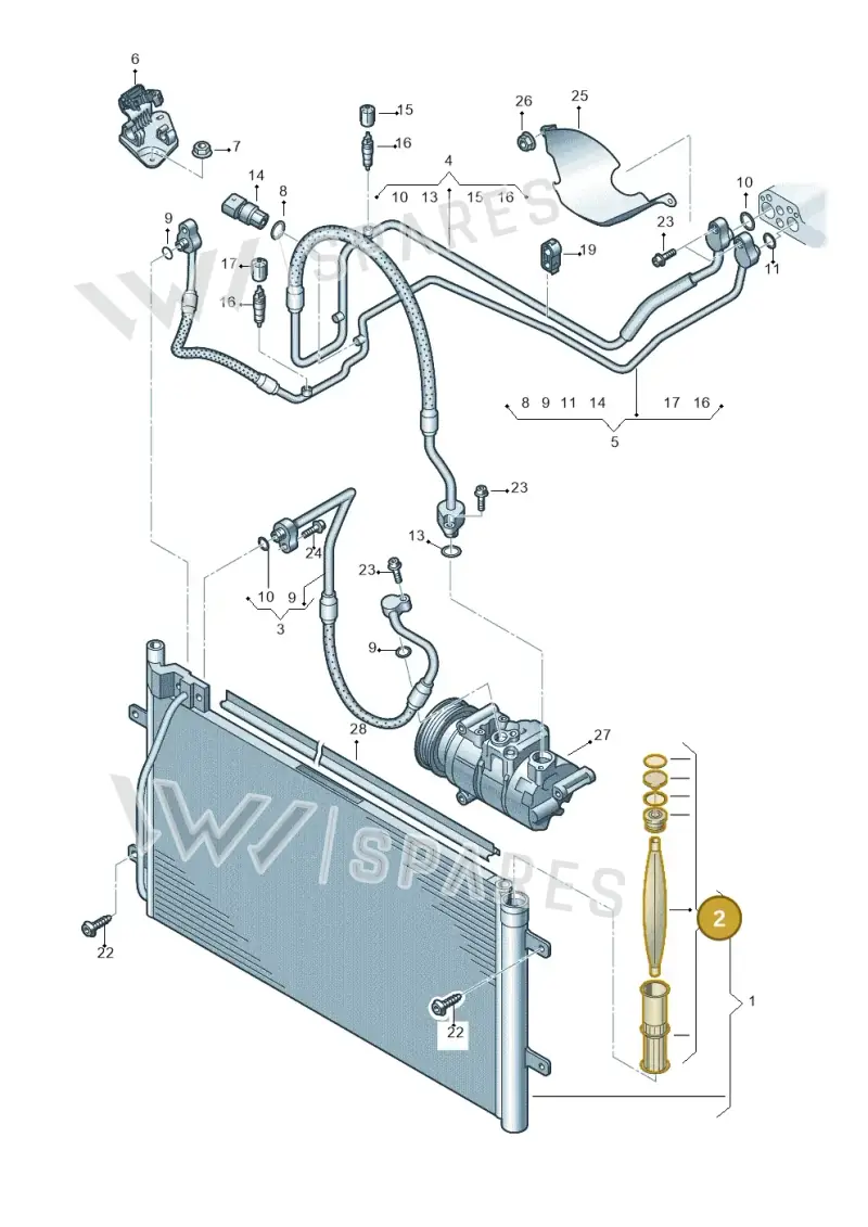 8U0298403 — Audi Q3 1.4 (2016-) diagram 728260400, position 2