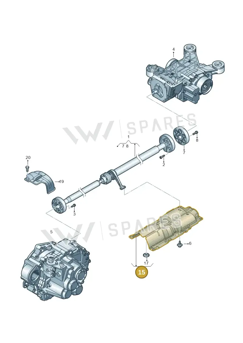 8U0521441B — Audi RS Q3 (2013-2018) diagram 634521100, position 15