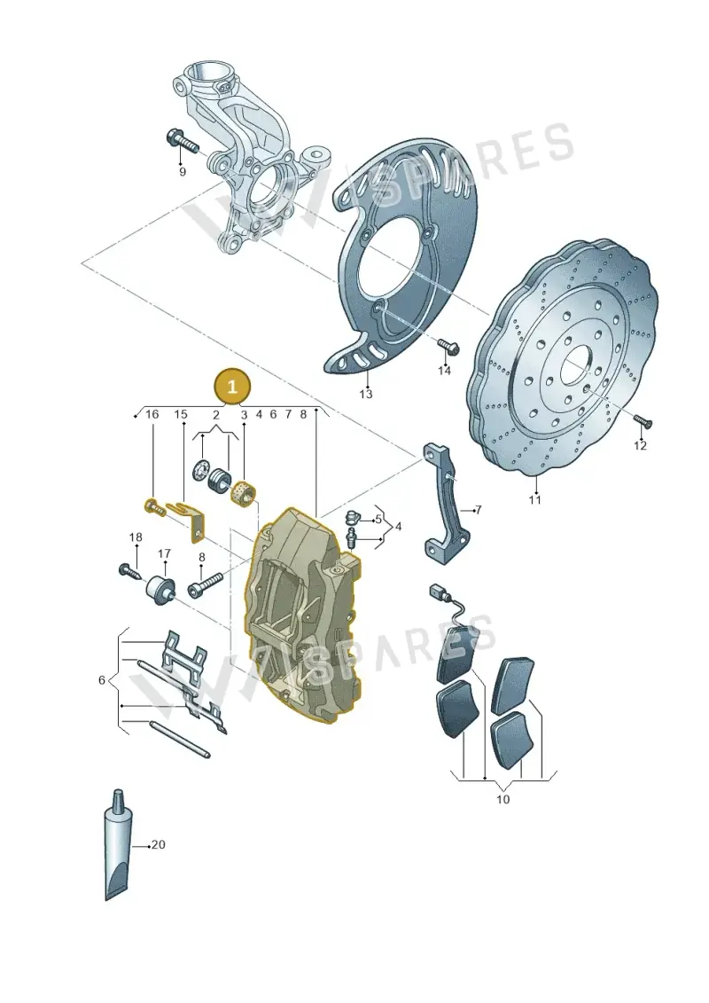 8U0615107A — Audi RS Q3 (2013-2018) diagram 764615500, position 1