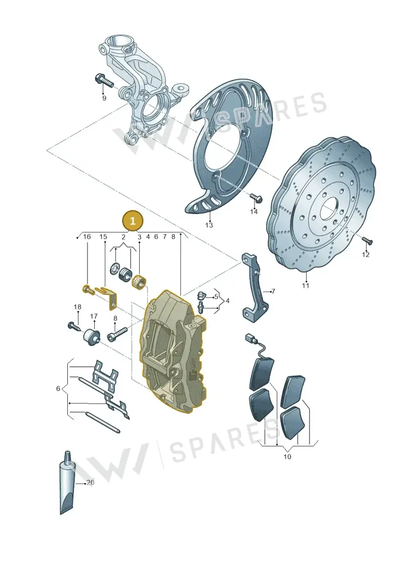 8U0615108A — Audi RS Q3 (2013-2018) diagram 764615500, position 1