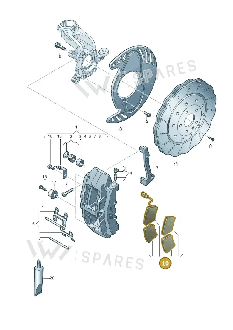 8U0698151J — Audi RS Q3 (2013-2018) diagram 764615500, position 10