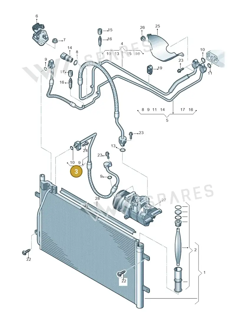 8U0816721N — Audi Q3 1.4 (2016-) diagram 728260400, position 3
