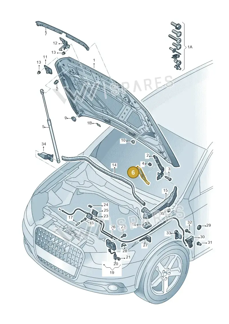 8U0823630 — Audi Q3 1.4 (2016-) diagram 728823000, position 6