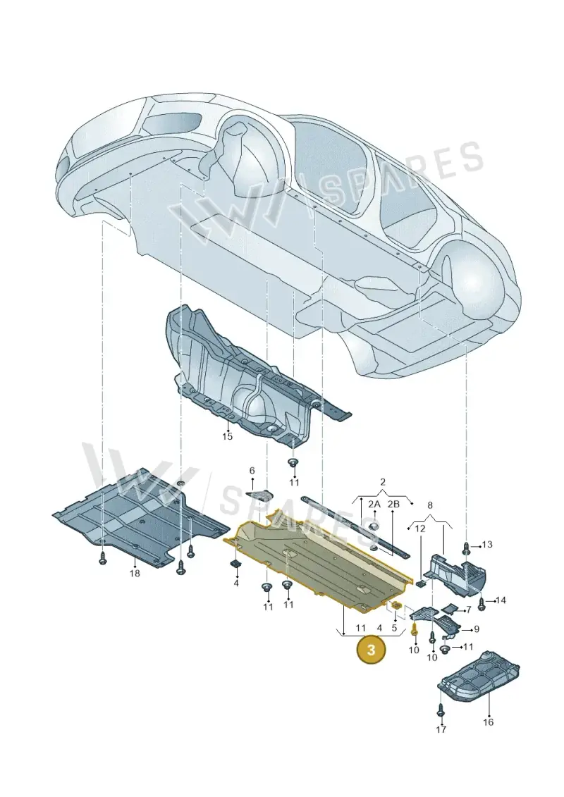 8U0825207 — Audi RS Q3 (2013-2018) diagram 764825000, position 3