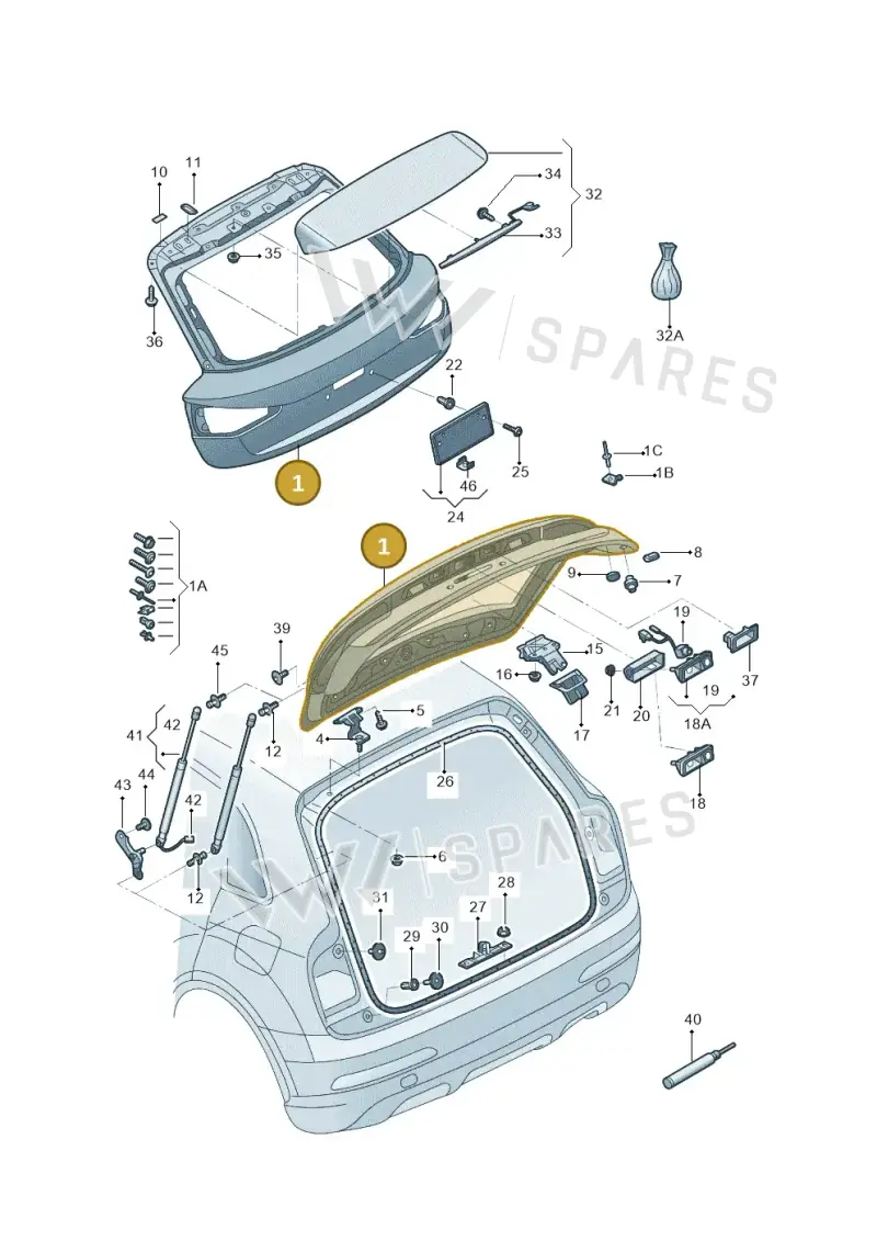 8U0827025B — Audi Q3 quattro 2.0 (2016-2019) diagram 895827000, position 1