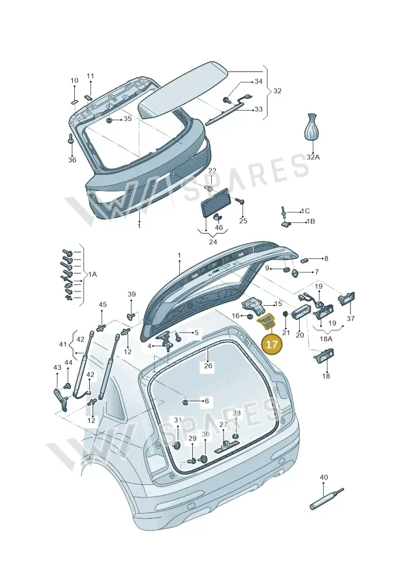 8U0827520 — Audi Q3 quattro 2.0 (2016-2019) diagram 895827000, position 17