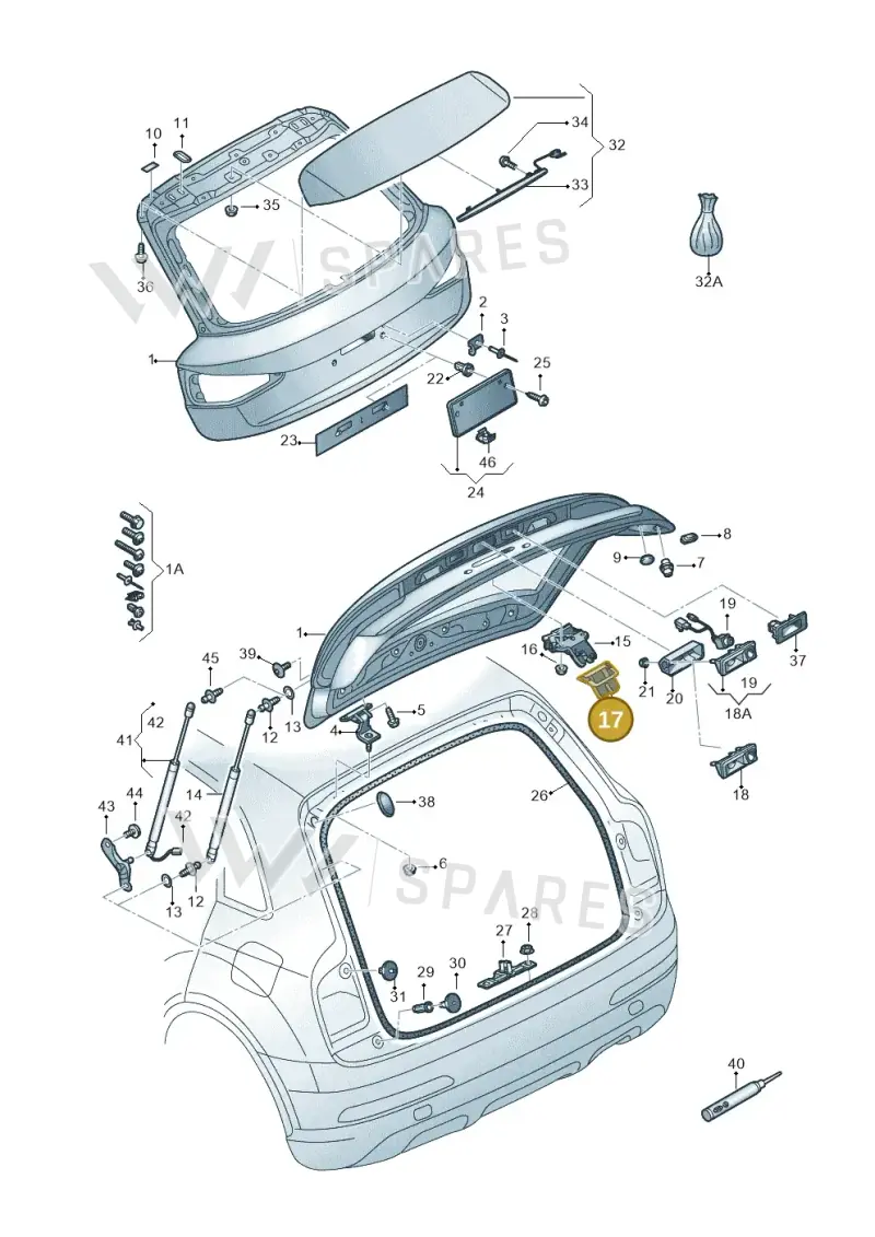 8U0827520 — Audi Q3 1.4 (2016-) diagram 728827000, position 17
