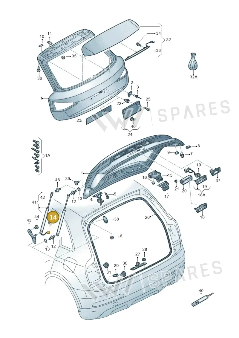 8U0827552B — Audi Q3 2.0 TDI (2014-2019) diagram 728827000, position 14